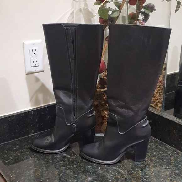 Rag and Bone Lilford Black Leather Boots Size 38 EU 8 US - Picture 2 of 9